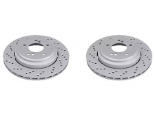FOR BMW M3 E46 3.2 2000 - 2006 REAR BRAKE DISCS DRILLED VENTED PAIR 328MM COATED