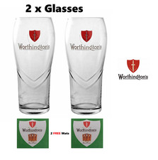 Worthingtons Glass (2pcs) Worthington's Pint Glass Worthingtons Glasses