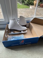 Excellent Condition White Riedell Ice Skates Size UK 5