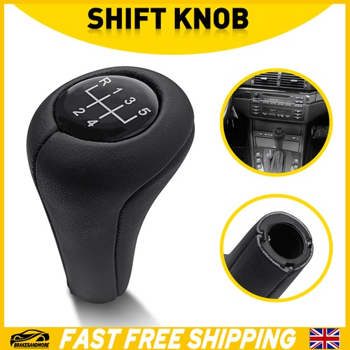 Leather gear knob black - leather,
