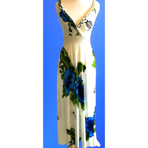 Hawaiian maxi dress blue - maxi,