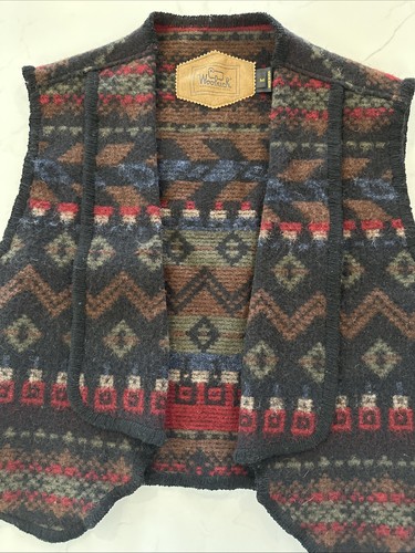 Vtg woolrich wool vest size - wool,