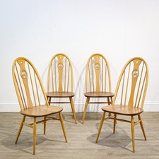 4 Ercol Chairs Model 876 with Swan Design