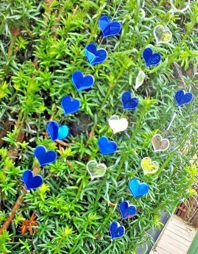 Garden hanging heart mirrors - heart,