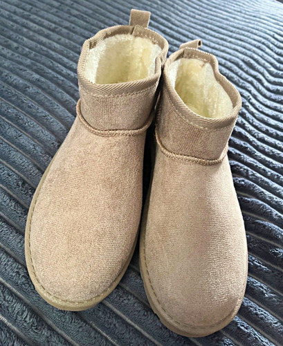 Women beige faux - faux, suede