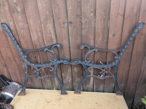 Vintage cast iron garden bench - vintage,