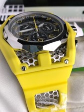 Invicta Racing Men Chronograph Swiss Quartz Watch 47206 Bold Steel Yellow WR100