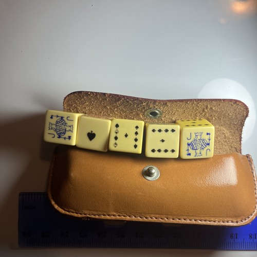 Old poker dice with - dice,