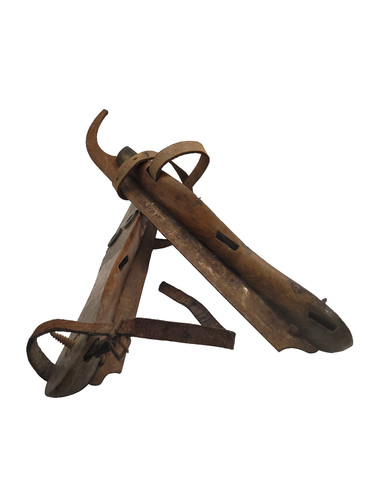 Vintage wooden ice skates - ice, –