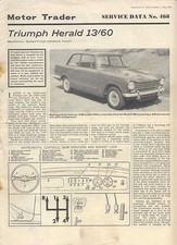 Triumph Herald 13/60 Motor Trader Service Data No 468 1968 + Chassis & Body Supp