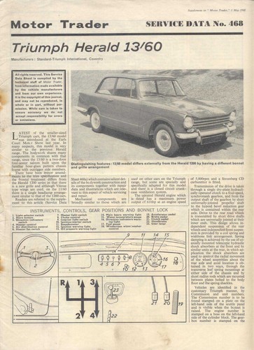 Triumph herald motor - herald, 13/60