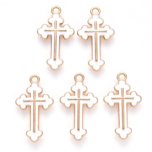 Enamel cross crucifix charms - enamel,