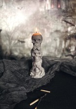 Handmade Skull Pillar Candle Halloween Party Decor Gothic Skeleton Candle Creepy