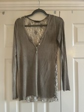 Tk Maxx Women’s Top In Fawn Colour With Lace Detail On Back Size Small 