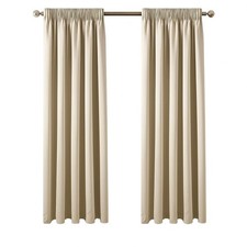  Pencil Pleat Tape Top Thermal Cream BLACKOUT LINED Curtains with Tie Backs