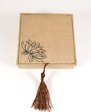 Square Hessian Style Jewellery/Keepsake Box