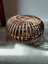 Vintage Bamboo and Wicker Franco Albini 1950s Lobster Pot Footstool/Ottoman