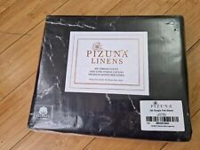 Pizuna 100% Cotton Single Flat Sheet Black Patterned 400 Thread Count
