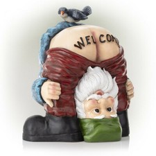 Welcome Gnome Statue Resin Figurines Garden Gnome Statue Outdoor Garden Statue