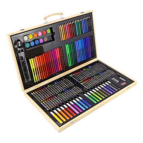 180pc wooden box artist - 180pc, deluxe