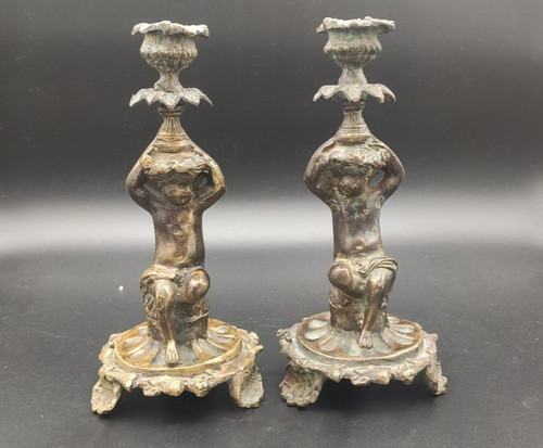 Antique pair bronze - of,