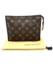 Authentic Louis Vuitton Monogram Poche Toilette 19 M47544 Clutch Bag 