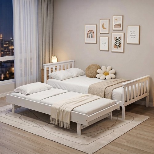 Solid pine wood - 2-in-1, trundle