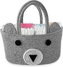 The-Shoppe-Baby-Nappy-Caddy--Grey-Nursery-Storage-Bin-&-Car-Organizer