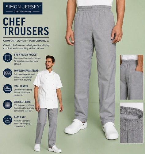 Chef trousers elasticated - trousers,