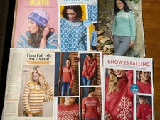 Fair Isle & Scandi-style Ladies Sweaters & Hat Christmas Winter Patterns