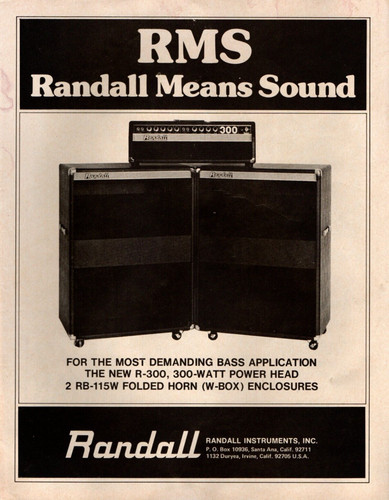 Vtg 70s randall bass - randall,