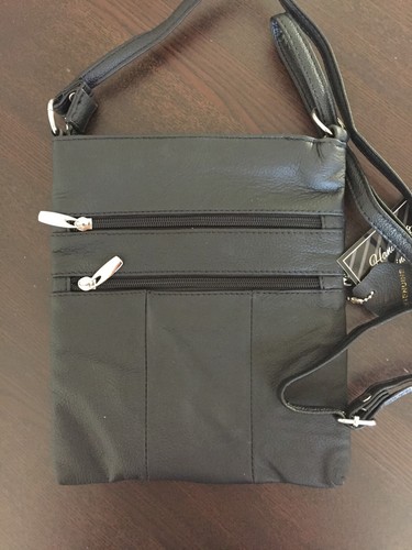 Small real leather crossbody - real,