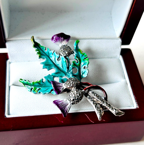 Vintage enamel marcasite - vintage,