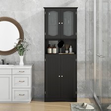 Tall Bathroom Black Storage