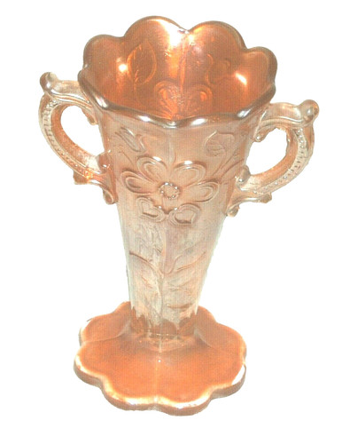 Antique carnival glass vase - glass,