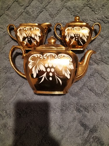 Vintage sadler gold tea set - sadler,
