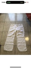 Ladies Stunning White Flex Linen M&S (Per Una) Trousers, Size 14S