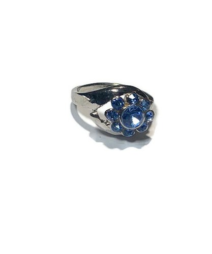 Ring stainless steel with - ring, blue
