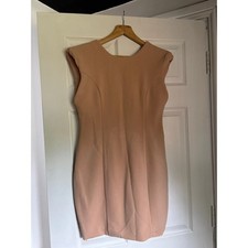 New Aqua Couture Parnassus Nude Mini Dress sz 12 uk