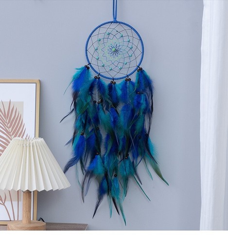 New dark blue feather - blue, dream