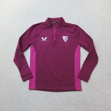 Sevilla FC Top Kids Junior Medium Castore 1/4 Zip Pullover Sweatshirt NWOT