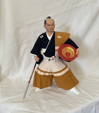 Hakata Doll Kuroda Samurai Traditional Japanese Culture Showa with stand. JPN