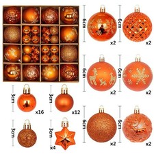44PCS Large Christmas Baubles Xmas Tree Balls Decor Party Wedding Ornament Gifts