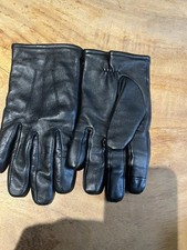 M&S Marks And Spencer Black Leather Gloves Size Large L