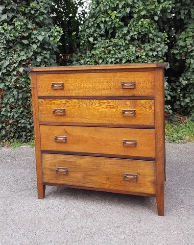 Antique oak chest - 4, drawers
