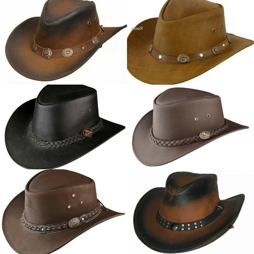Leather cowboy hat australian - hat,