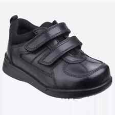 SALE- Hush Puppies LIAM BLACK LEATHER Infant School Shoes with double strap