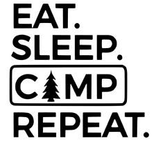 Eat Sleep Camp Repeat Stickers