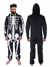 NEW Men's  Halloween Costume Skeleton 1ONESIE All in One Jumpsuit S,M,L,XL