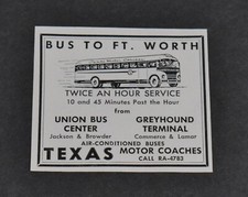 1952 Print Ad Dallas Texas Bus